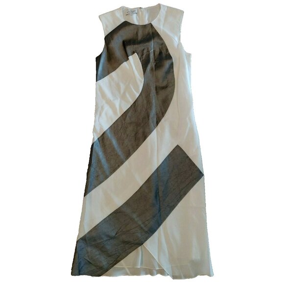 Narciso Rodriguez Dress Sz 4 Sleeveless Sheath Silk Blend Gray Italy 40 Womens - Picture 1 of 12